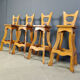 Vintage brutalist bar stools, set of 4 - 1960s