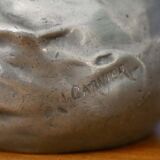 Sculptural bronze vase by Jean-Garnier