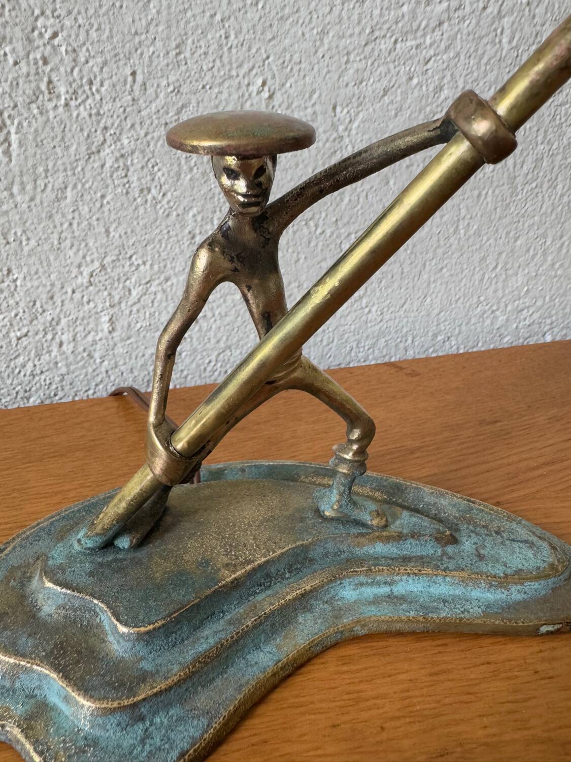 Hakuli bronze lamp from Israel, 1950s