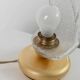 Vintage Murano glass table lamp – leaf-shaped glass with a gold metal base – Italy 1980s