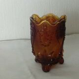 Vase a violet tripod in glasses period charles x decor fleur de lys