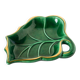 Leaf-shaped earthenware catchall, green and gold, 1970.