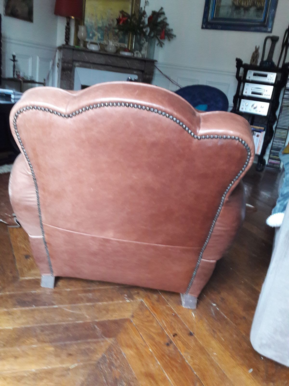 Art deco leather club Chair
