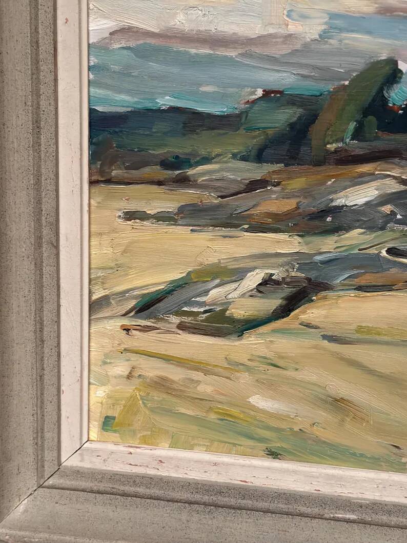 Original Swedish Oil on Canvas – “Mountains Landscape” by Georg Andersson – Signed – Vintage & Framed – 58 × 50 cm