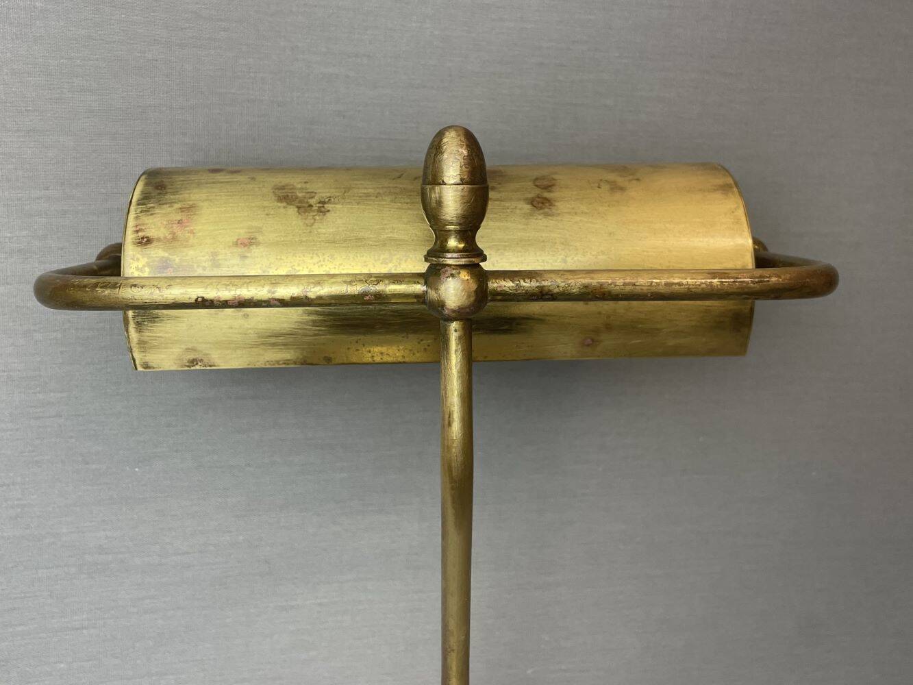 Portuguese brass bankers desk table lamp 1940s