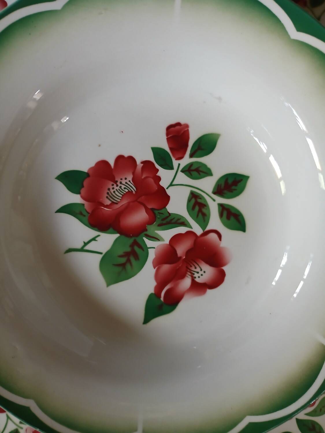 6 antique deep plates from Digoin and Sarreguemines