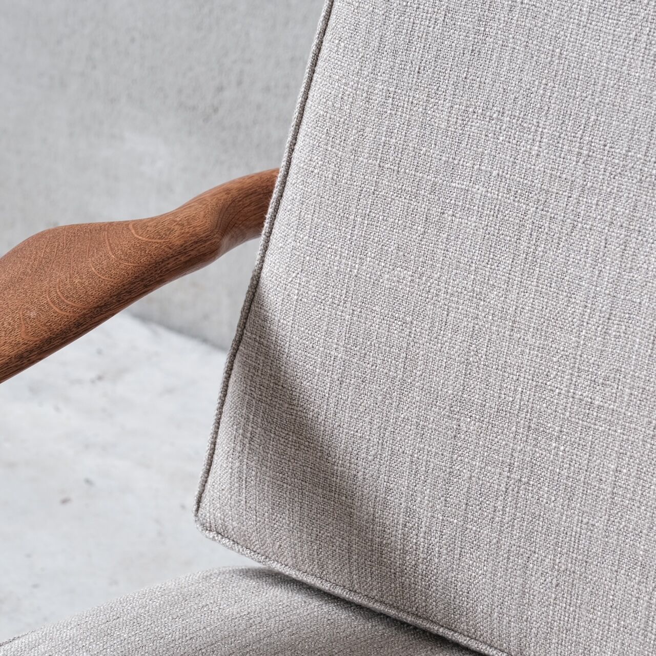 Guillerme et Chambron Oak Mid-Century French Upholstered Armchair