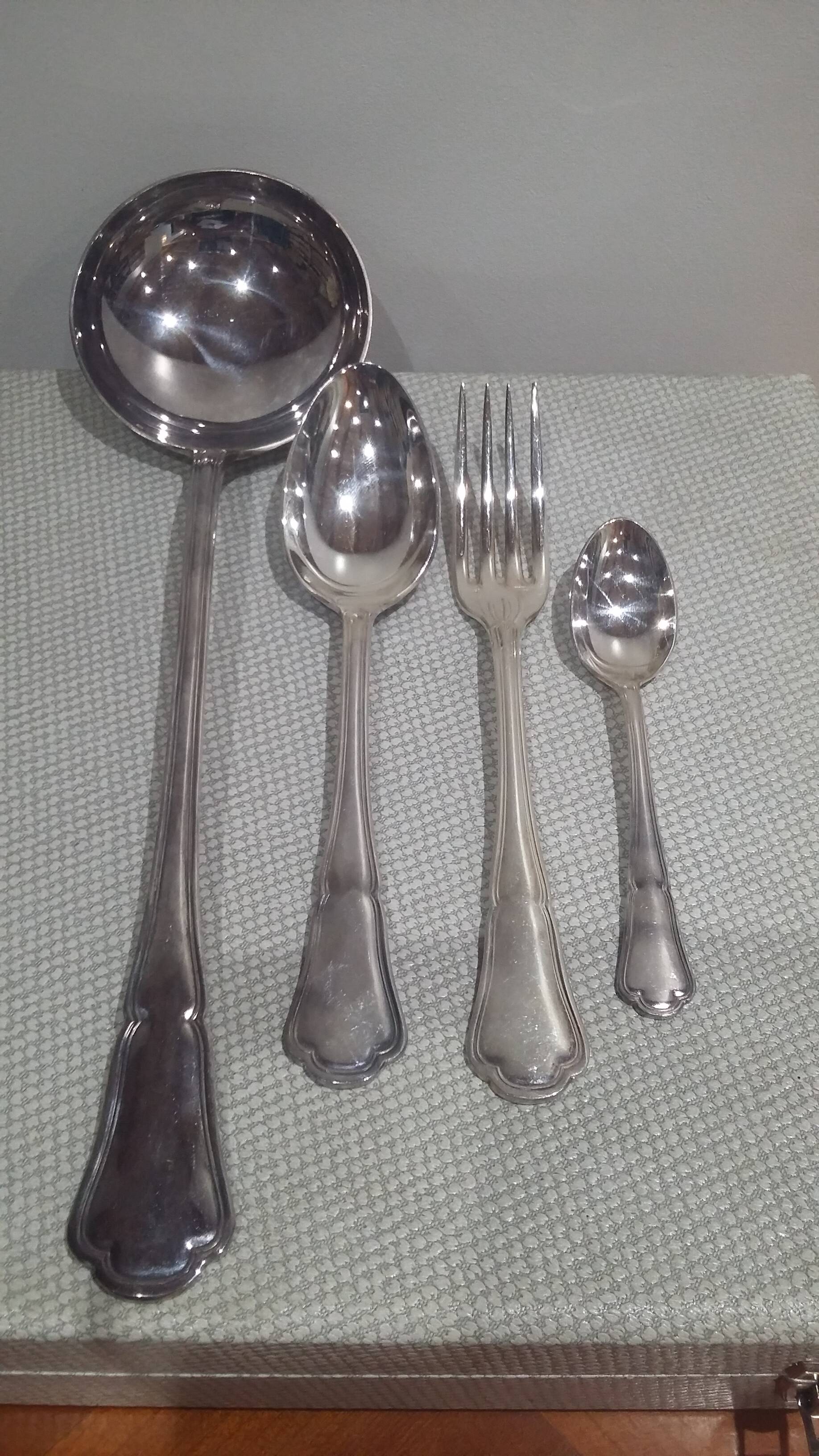 37-Piece Silver-Plated Metal Cutlery Set from Ercuis