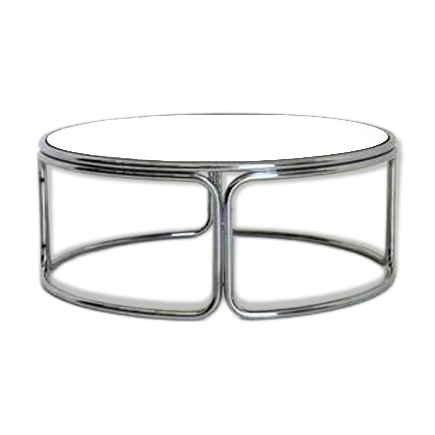 Space Age Coffee Table with Smoked Glass and Chrome