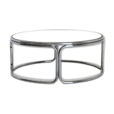 Space Age Coffee Table with Smoked Glass and Chrome