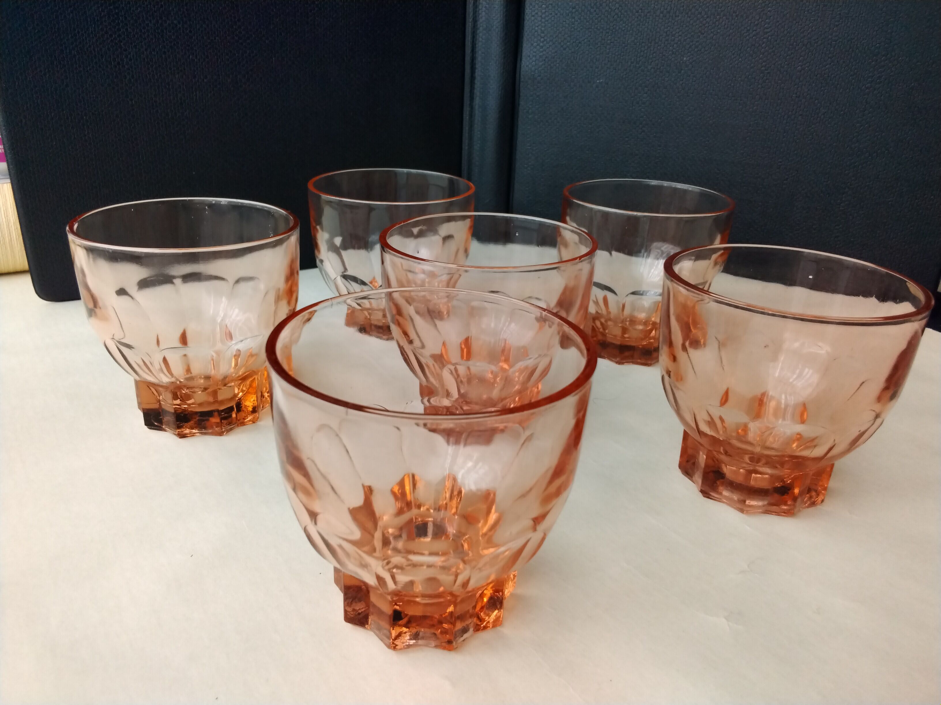 Set of 6 40s-50s glass table glasses