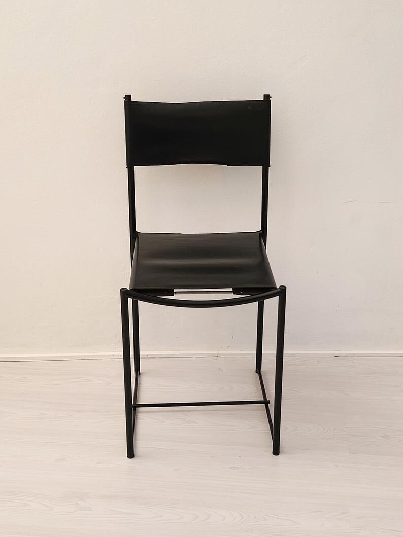 Pair of Natural Leather Chairs 'Spaghetti 101' by Giandomenico Belotti for Alias, 1970’s