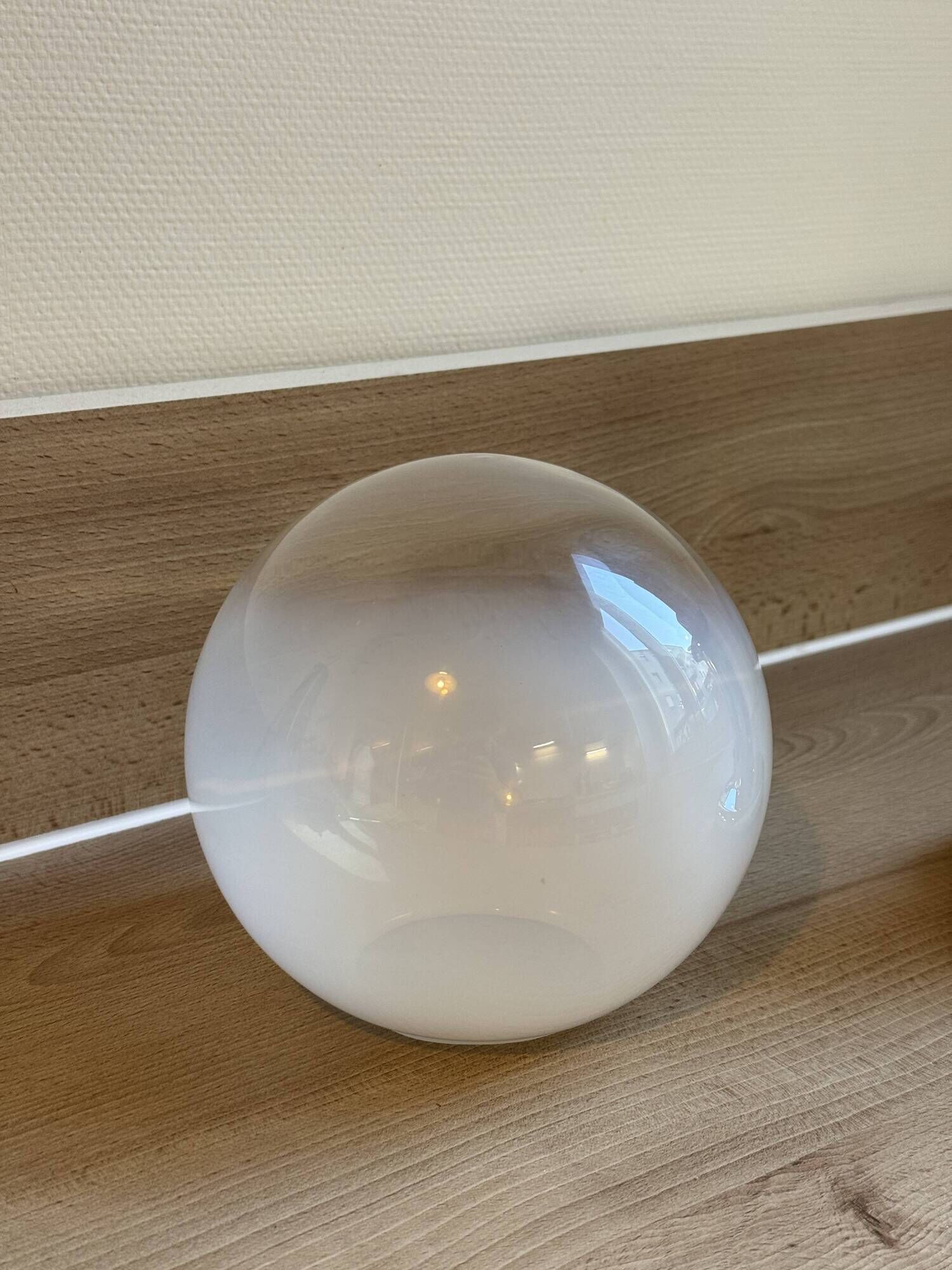 TARGETTI table lamp in chrome and transparent/white glass.