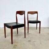 Scandinavian teak and leatherette chair