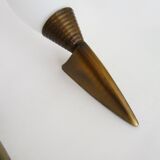 Pair of wall sconces, torchère, brass and opaline. 1980s.