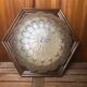Old Gold Molded Glass Pendant Light + Vintage Wood Contour #A360