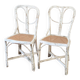 Pair of vintage restaurant chairs in rattan
