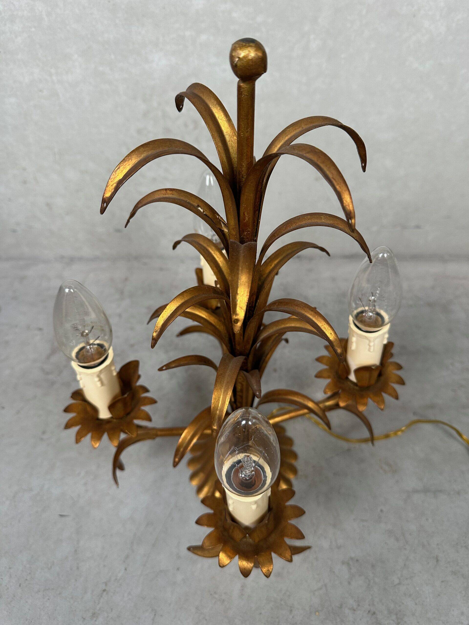 Vintage palm table lamp – Hollywood Regency