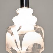 Suspension en verre Murano marbré blanc, Italie vers 1970