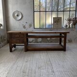 XL central island workbench oak