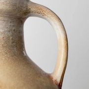 XXL Scheurich ceramic vase with beige-brown gradient glaze, jug with handle, 1970s Germany, vintage country-house decor