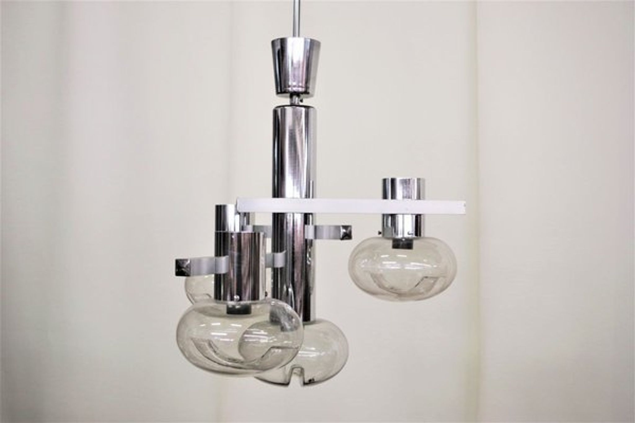 Chrome ceiling lamp by Toscana Luce, 1970s