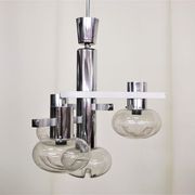 Chrome ceiling lamp by Toscana Luce, 1970s
