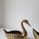 Trio of zoomorphic brass swan empty pockets