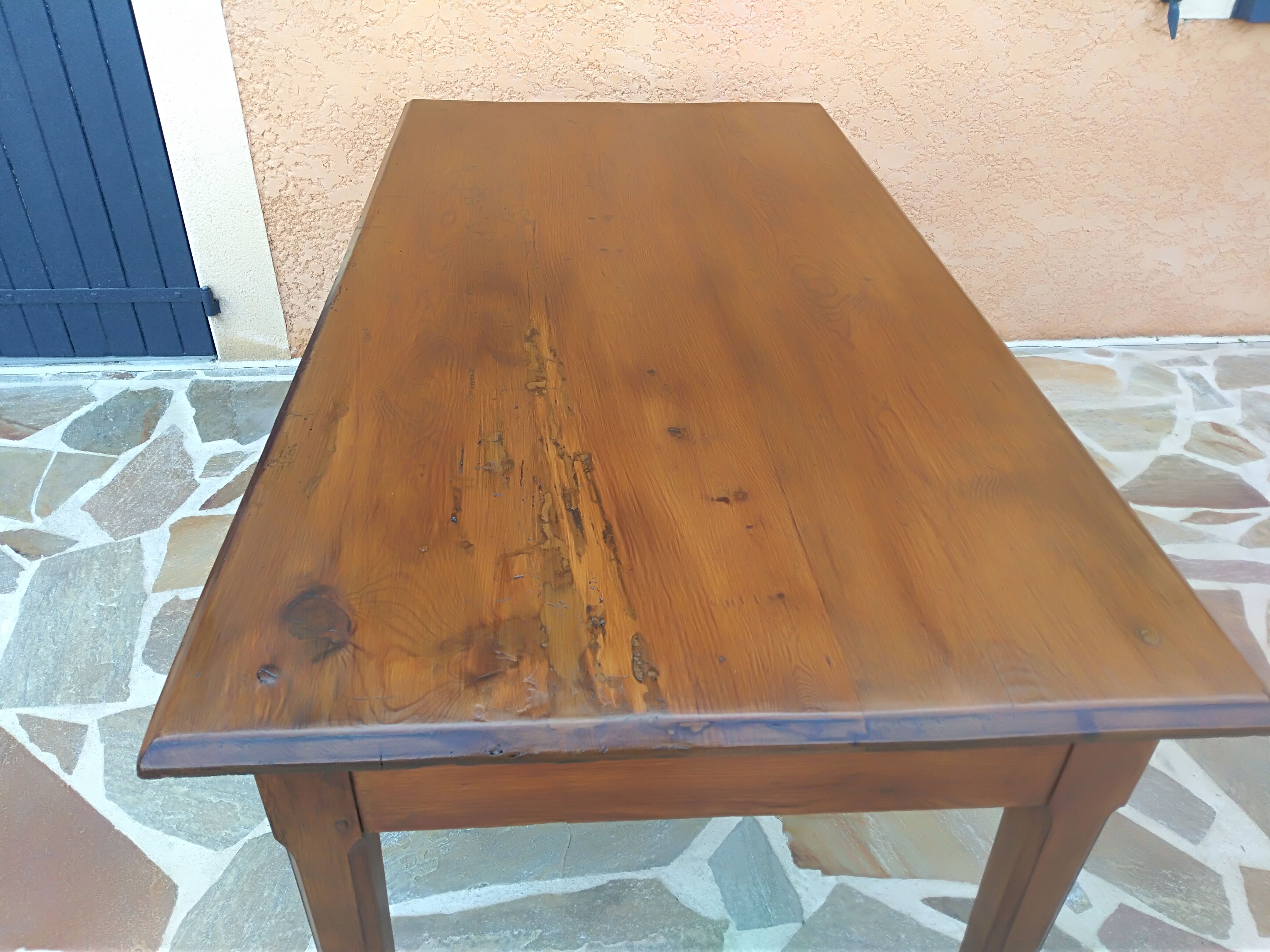 Vintage 1920s wooden farm table