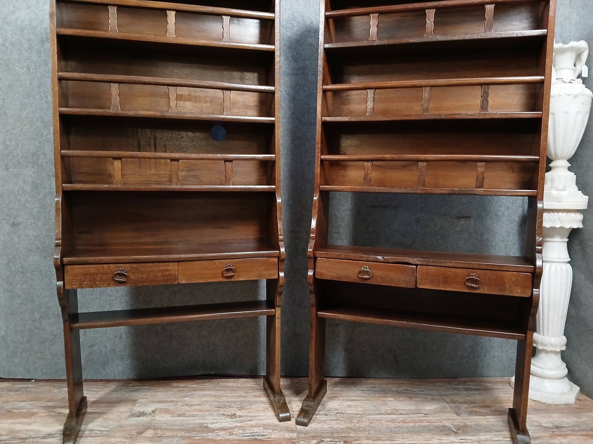 Rare pair of solid wood dressers - racks from the late 18th century