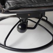 Black leather armchair by Åke Fribytter for Nelo möbel from the 70s