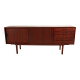 Enfilade vintage scandinave à 05 tiroirs et portes coulissantes – Dk, années 90