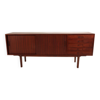 Vintage Scandinavian sideboard with 5 drawers and sliding doors – Denmark, 1990s