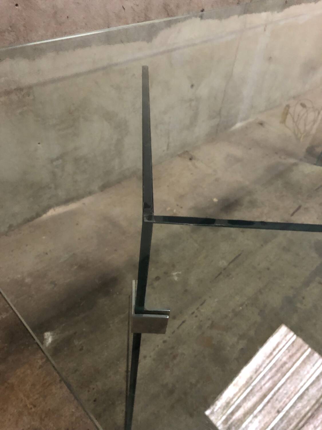 Post modern tempered glass table circa 1980