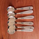 6 coupes à glace et cuillères en acier inoxydable, français, bol inox