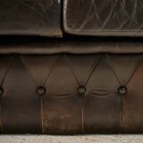 Chesterfield-style leather sofa set, set of 3