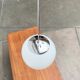 Mid-Century German Glass and Metal Ball Pendant