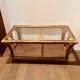 Grande table basse bambou et osier vintage