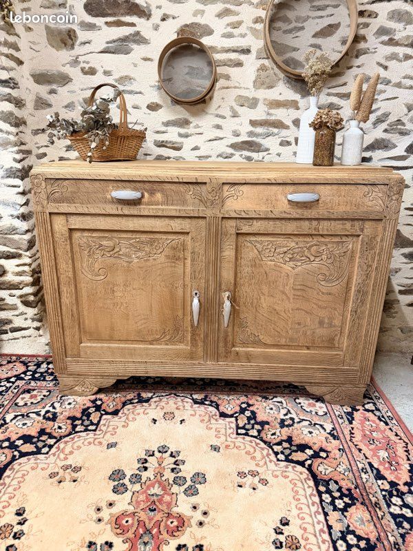 Superb stripped Art Deco wooden buffet