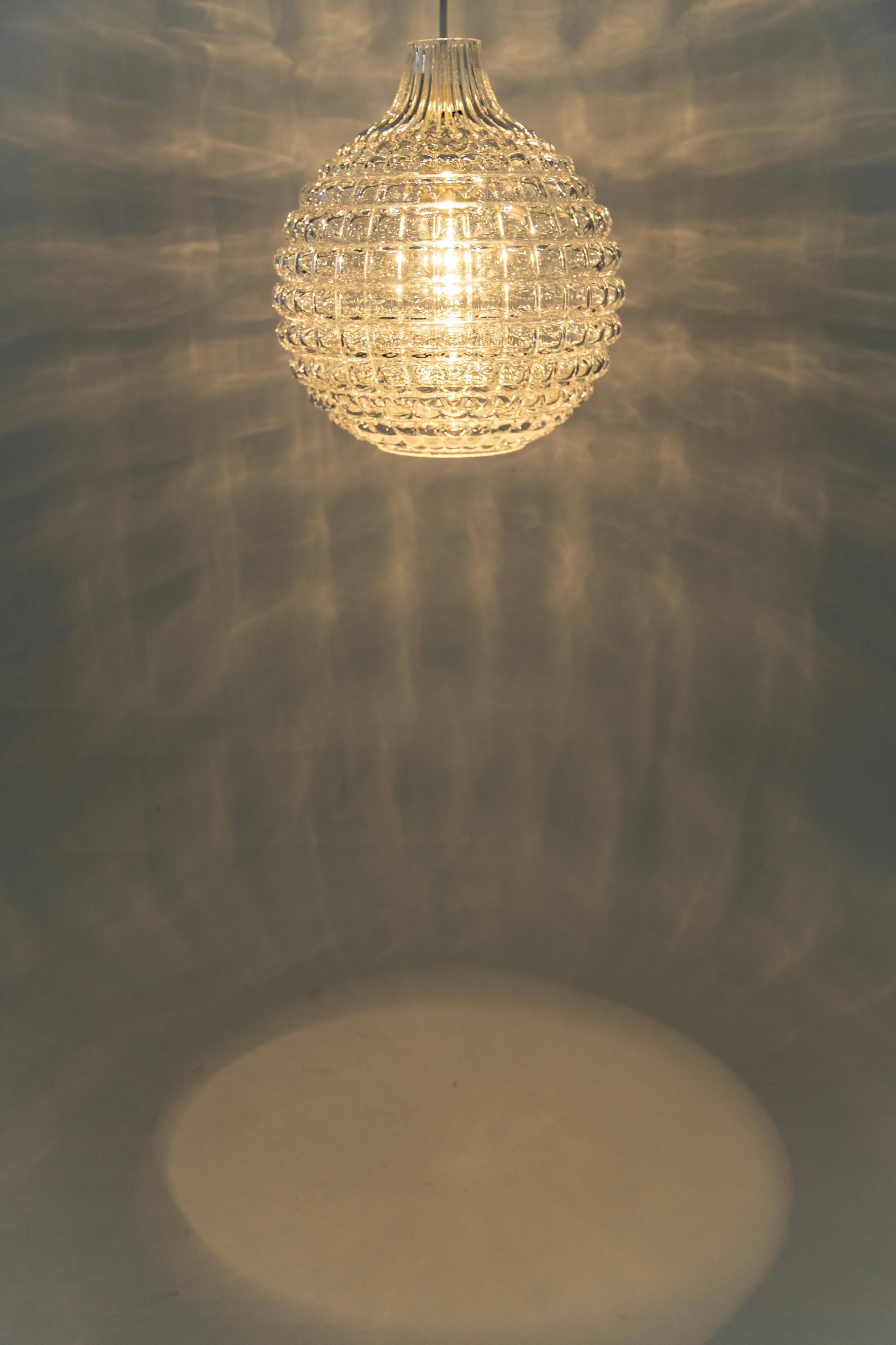 Stunning crystal glass pendant, Peill & Putzler, Germany, 1970s