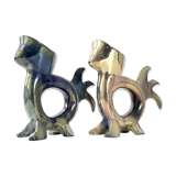 Pair of vintage zoomorphic vases