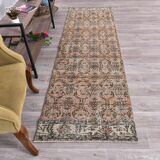 Brunt Orange & Beige Vintage Runner Rug 80x268Cm SK 240825