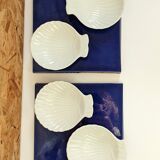 4 scallop shell cups
