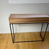 Cubes console straw marquetry