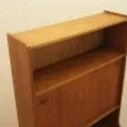 Danish teak veneered bookcase with sliding doors, 1970s