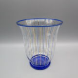 Vintage vase in crystal blue and gold