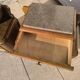 Set of 2 marble and wood bedside tables