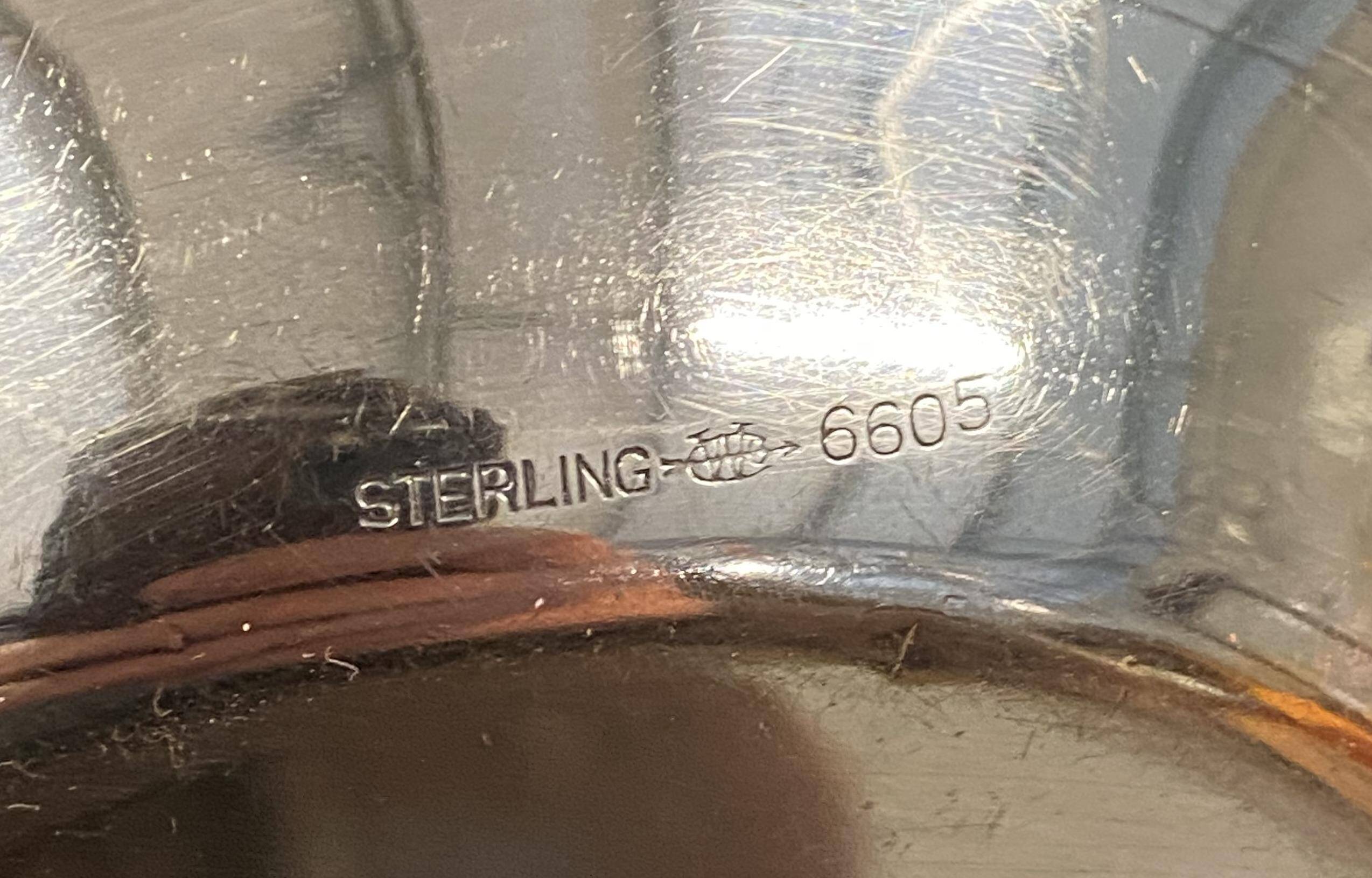 Pair of sterling silver biscuit dishes by Webster circa 1950.