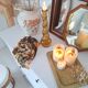 Vintage amber candle holder
