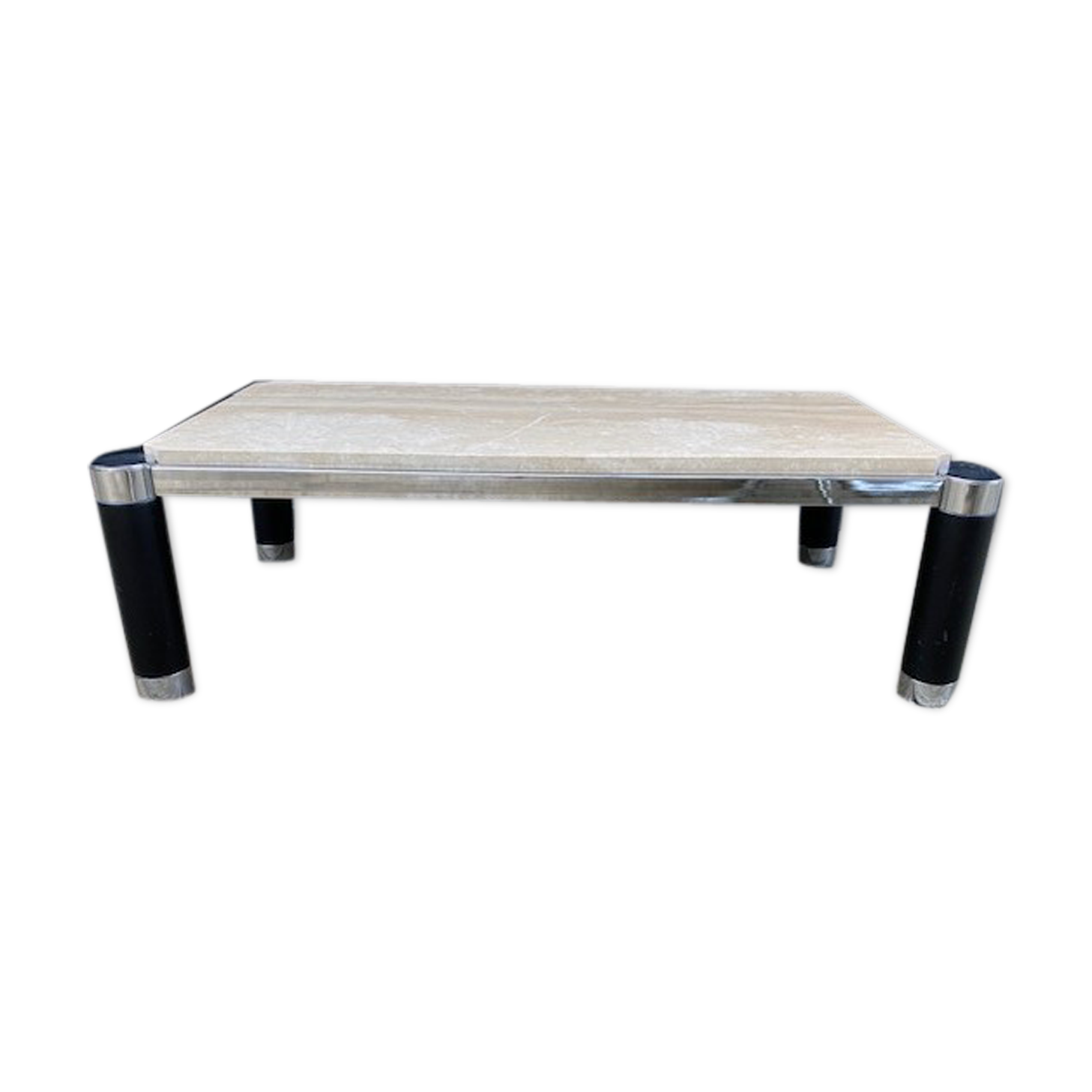 Table basse marbre perlato Roche Bobois vintage 1970